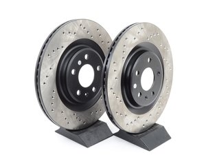 ES#2992310 - 128.33137kt - Rear Drilled Brake Rotors - Pair (330x22) - Upgrade your stopping power - StopTech - Audi