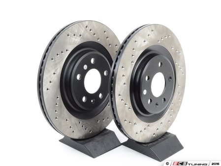ES#2992310 - 128.33137kt - Rear Drilled Brake Rotors - Pair (330x22) - Upgrade your stopping power - StopTech - Audi