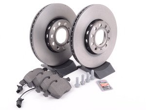 ES#1899318 - 8e0698003 - Front Brake Service Kit - Includes Brembo Rotors & Vaico Pads - Assembled By ECS - Volkswagen