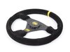 ES#3192159 - OD/2005 - Targa Racing Steering Wheel - Black/Yellow Suede - Universal sport steering wheel with a 330mm diameter. - OMP - BMW