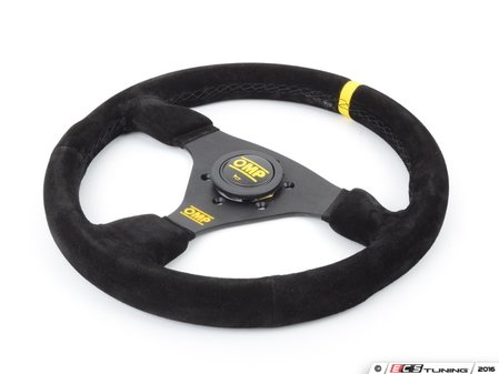 ES#3192159 - OD/2005 - Targa Racing Steering Wheel - Black/Yellow Suede - Universal sport steering wheel with a 330mm diameter. - OMP - BMW