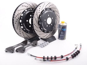ES#3219283 - 003883ECS03KT1 - Front Big Brake Kit - Stage 2 - 2-Piece Rotors (380x34) - A direct fit kit that utilizes your stock calipers with ECS stainless steel lines - ECS - Audi