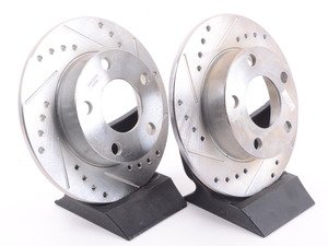 ES#3155138 - EBR471XPR - Rear Cross-Drilled and Slotted Evolution Rotors - Pair (245x10) - Zinc coated performance rotors - Power Stop - Audi Volkswagen
