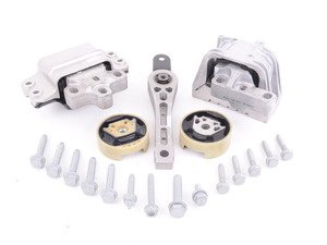ES#2593526 - 1K0199555QKT2 - Complete Drivetrain Mount Kit - Includes new engine/transmission mounts with hardware - Assembled By ECS - Audi