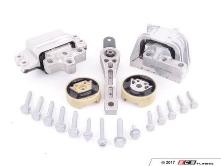 ES#2593526 - 1K0199555QKT2 - Complete Drivetrain Mount Kit - Includes new engine/transmission mounts with hardware - Assembled By ECS - Audi