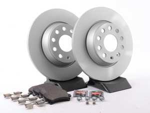 ES#3173587 - 1k0615601adecoKT - Economy Ceramic Rear Brake Service Kit (282x12) - Coated Meyle Rotors and Jurid Ceramic Brake pads - Only the essentials to perform a brake service - Assembled By ECS - Audi Volkswagen