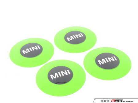 ES#2612103 - 36132321392 - MINI Ray Line Wheel Center Cap Trim Set - Green - Set Of Four, Part of the Ray Line neon color series only for R128 & R130 MINI Wheel - Genuine MINI - MINI