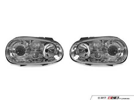 ES#3220968 - 441-1183PXNDAE1 - Projector Headlight Set - Chrome - With fog lights, with clear turn signal lenses - Depo - Volkswagen