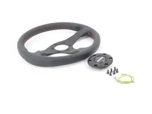 ES#3060346 - TUN32BK0B - MOMO Tuner Steering Wheel - Black Spoke 320mm - Customize your driving experience with this fine leather steering wheel - MOMO - Audi BMW Volkswagen Mercedes Benz MINI Porsche