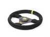 ES#3192152 - OD/1975 - Trecento Racing Steering Wheel - Black/Yellow Suede - Universal sport steering wheel with a 300mm diameter. - OMP - BMW