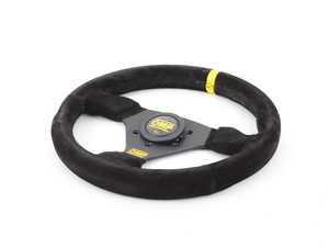 ES#3192152 - OD/1975 - Trecento Racing Steering Wheel - Black/Yellow Suede - Universal sport steering wheel with a 300mm diameter. - OMP - BMW