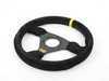 ES#3192152 - OD/1975 - Trecento Racing Steering Wheel - Black/Yellow Suede - Universal sport steering wheel with a 300mm diameter. - OMP - BMW