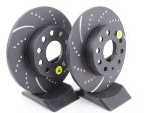 ES#521604 - GD1284 - Rear Slotted & Dimpled Brake Rotors - Pair (260x12) - Reduce brake fade and add stopping performance - EBC - Audi Volkswagen