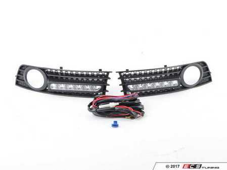 ES#2808383 - D461601PTAVC - DRL Fog Light Grille Set - Includes both fog light grilles with LED DRLs built in - Depo - Audi