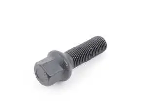 Ball Seat Wheel Bolt - Black - 14x1.5x37mm - Priced Each