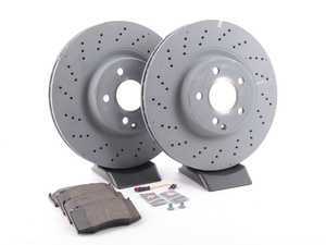 ES#2779779 - 005420952041KT5 - Front Brake Service Kit - Sport - Featuring Genuine Mercedes-Benz Rotors And Pads - Genuine Mercedes Benz - Mercedes Benz
