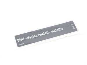 ES#184809 - 71212122121 - LABEL PLATE - Genuine BMW - BMW