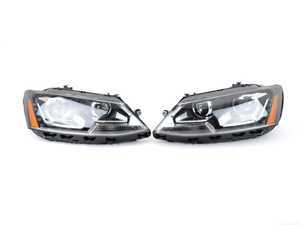 ES#3220801 - PR0JHVJ11-DRL-BK - OE Style Projector Headlight Set - Black - Features LED DRLs and dual-projectors in blacked-out housings - Spyder - Volkswagen