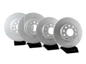 ES#3241142 - 1K0615301AKT1 - Front And Rear Slotted Brake Rotor Kit (312x25/272x10) - (NO LONGER AVAILABLE) - Featuring ECS GEOMET coated rotors - ECS - 