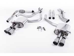 ES#3240938 - SSXAU657 - Cat-Back Exhaust System - Non-Resonated (Louder) - 2.50" stainless steel with quad GT-90 titanium tips - Milltek Sport - Audi