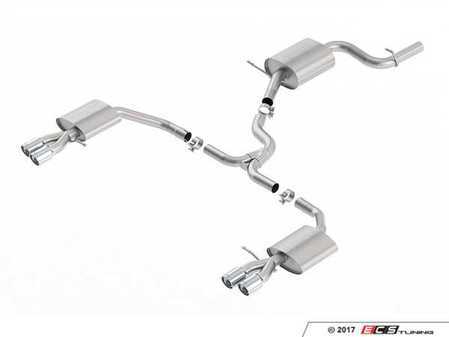 ES#3245331 - 140705 - Borla S-Type 2.5" Cat-Back Exhaust System - 2.5" stainless steel with quad 3.19" round-rolled, angle-cut tips - Borla - Volkswagen