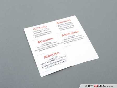ES#2612071 - 01290441509 - STICK-ON LABEL : TUNING KIT JCW - Valve cover label R56+ - Genuine MINI - MINI