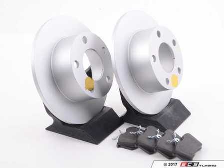 ES#3145538 - ESK515 - Power Stop Euro-Stop Premium Rear Brake Kit (245mm) - A premium OE-equivalent rear axle upgrade featuring ECE-R90 certified brake pads, genuine Geomet coated high-carbon smooth rotors, and premium installation hardware. - Power Stop - Volkswagen
