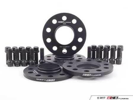 ES#3240970 - 023881ecs01KT - 19" Wheel Spacer Flush Fit Kit - Black Bolts - Includes ECS spacers & Black bolts to obtain a flush look on your OE 19" wheels - ECS - Audi