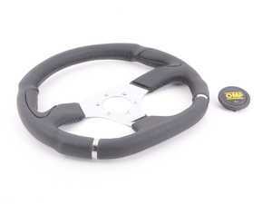 ES#3240983 - OD/2018 - Cromo Racing Steering Wheel - Black Leather - Universal sport steering wheel with a 350mm diameter. - OMP - BMW MINI