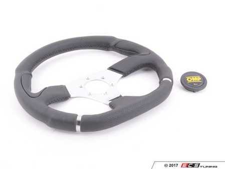 ES#3240983 - OD/2018 - Cromo Racing Steering Wheel - Black Leather - Universal sport steering wheel with a 350mm diameter. - OMP - BMW MINI