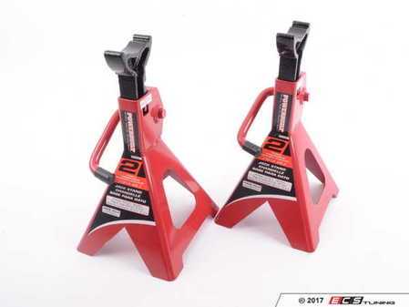 ES#3238478 - 640399 - 2-Ton Jack Stands - Pair - Easy to raise and lower, wide stable base - Powerbuilt - Audi BMW Volkswagen Mercedes Benz MINI