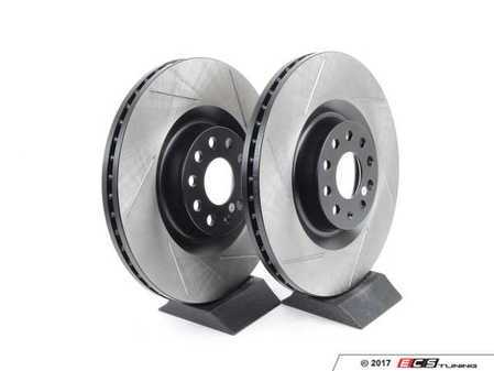 ES#3194184 - 126.33112SKT - Front Slotted Brake Rotors - Pair (345x30) - Upgrade to a slotted rotor for improved braking - StopTech - Audi Volkswagen