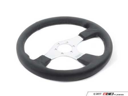 ES#3240988 - OD/2019 - Asso Racing Steering Wheel - Black Leather - Universal sport steering wheel with a 350mm diameter. - OMP - BMW MINI