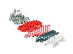 ES#3177022 - ULTVWMK5GTIRED - Ultimate Dress-Up Fastener Kit - Gloss Red - 240 piece kit featuring stainless steel fasteners and billet aluminum beauty washers - ZSPEC Design - Volkswagen