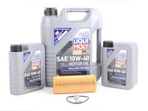 ES#2975755 - M104OILSERVKT1 - M104 Liqui Moly MoS2 Anti Friction Oil Service Kit (10w-40) - Includes Hengst filter and Liqui Moly MoS2 Anti Friction 229.5 Spec oil - Assembled By ECS - Mercedes Benz