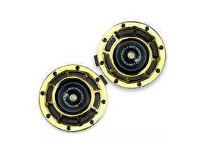 ES#3247891 - BTH-S20324K - 2 Piece Super Loud Horn Kit - 24K Gold - Upgraded 118dB horns in the color of your choice - Sickspeed - 