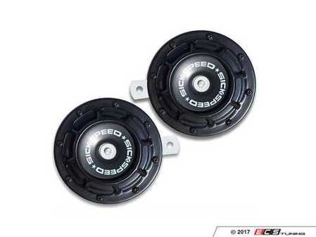 ES#3247892 - BTH-S203BK - 2 Piece Super Loud Horn Kit - Black - Upgraded 118dB horns in the color of your choice - Sickspeed - Audi BMW Volkswagen Mercedes Benz MINI Porsche