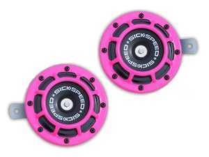 ES#3247894 - BTH-S203PK - 2 Piece Super Loud Horn Kit - Pink - Upgraded 118dB horns in the color of your choice - Sickspeed - Audi BMW Volkswagen Mercedes Benz MINI Porsche