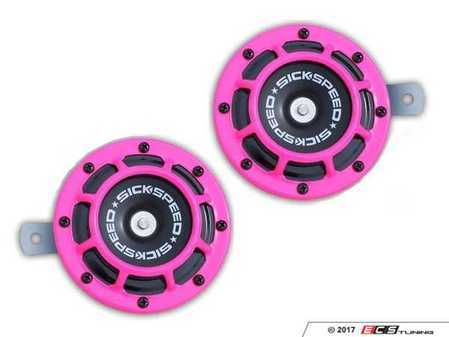 ES#3247894 - BTH-S203PK - 2 Piece Super Loud Horn Kit - Pink - Upgraded 118dB horns in the color of your choice - Sickspeed - Audi BMW Volkswagen Mercedes Benz MINI Porsche