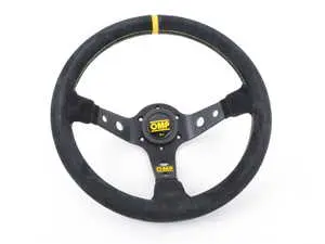Corsica Racing Steering Wheel - Black/Yellow Suede