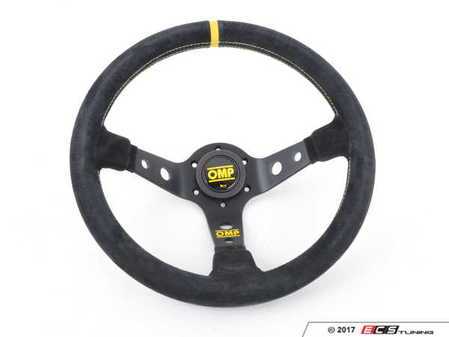 ES#3192160 - OD/2012 - Corsica Racing Steering Wheel - Black/Yellow Suede - Universal sport steering wheel with a 330mm diameter. - OMP - BMW