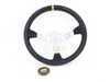 ES#3192146 - OD/1954 - Corsica Racing Steering Wheel - Black/Yellow Suede - Universal sport steering wheel with a 350mm diameter. - OMP - BMW