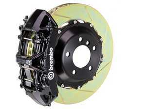 ES#3410430 - 1N2.9059A1 - Brembo GT Front Big Brake Kit - 2 Piece Slotted Rotors (380x34) - Featuring Black 6 piston calipers, stainless brake lines and Brembo Sport brake pads - Brembo - Audi