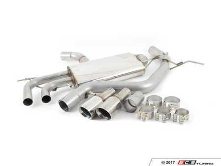 ES#3195015 - SSXAU638 - Cat-Back Exhaust System - Non-Resonated - 2.75" stainless steel with smaller rear silencer & twin 80mm GT80 polished tips - Milltek Sport - Audi