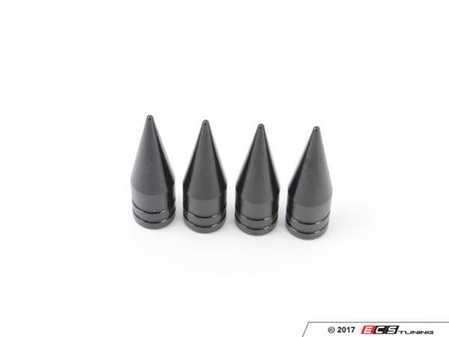 ES#3170851 - 4PCBLKVSSPIKES - Spike Valve Stem Caps - Black - Lightweight anodized spike valve stem caps measuring 1.25" high! - Sickspeed - BMW Volkswagen MINI