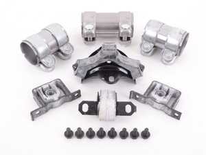 ES#2765627 - 1J5253609AQKT2 - Exhaust Installation Kit - Cat Back - Includes all brackets, clamps and hardware needed for installation - Genuine Volkswagen Audi - Volkswagen