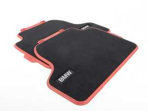 ES#2706783 - 51472348208 - BMW Sport Line Floor Mats - Rear - (NO LONGER AVAILABLE) - Red/Black genuine carpeted floor mats - Genuine BMW - 