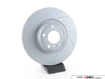 ES#3301956 - 34206797598zKT - Rear Cross Drilled & Slotted Brake Rotors - Pair (345x24) - Race quality braking option, cross drilled & slotted (345x24). One piece design. - Zimmermann - BMW