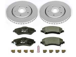 ES#3145451 - ESK3118 - Power Stop Euro-Stop Premium Front Brake Kit (302mm) - An authentic OE-specification front axle braking solution featuring premium pads, high-carbon smooth Geomet coated rotors, and strict ECE-R90 certification. - Power Stop - Volkswagen
