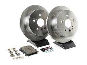 ES#3145453 - ESK3129 - Power Stop Euro-Stop Premium Rear Brake Kit (245mm) - A premium OE-equivalent rear axle upgrade featuring ECE-R90 certified brake pads and genuine Geomet coated high-carbon smooth rotors. - Power Stop - Audi